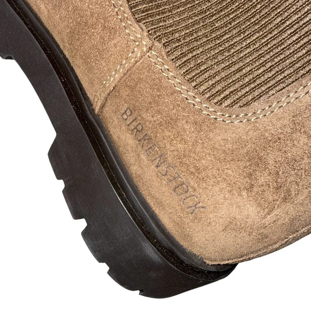 Birkenstock Size 37 6.5 7.5 Brown Suede Highwood Slip On Chelsea Ankle Boots
